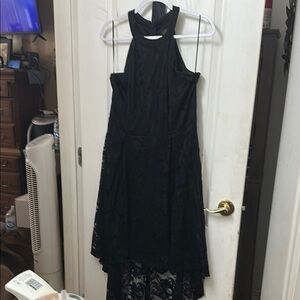 Black High Low Halter Sundress for Cocktail